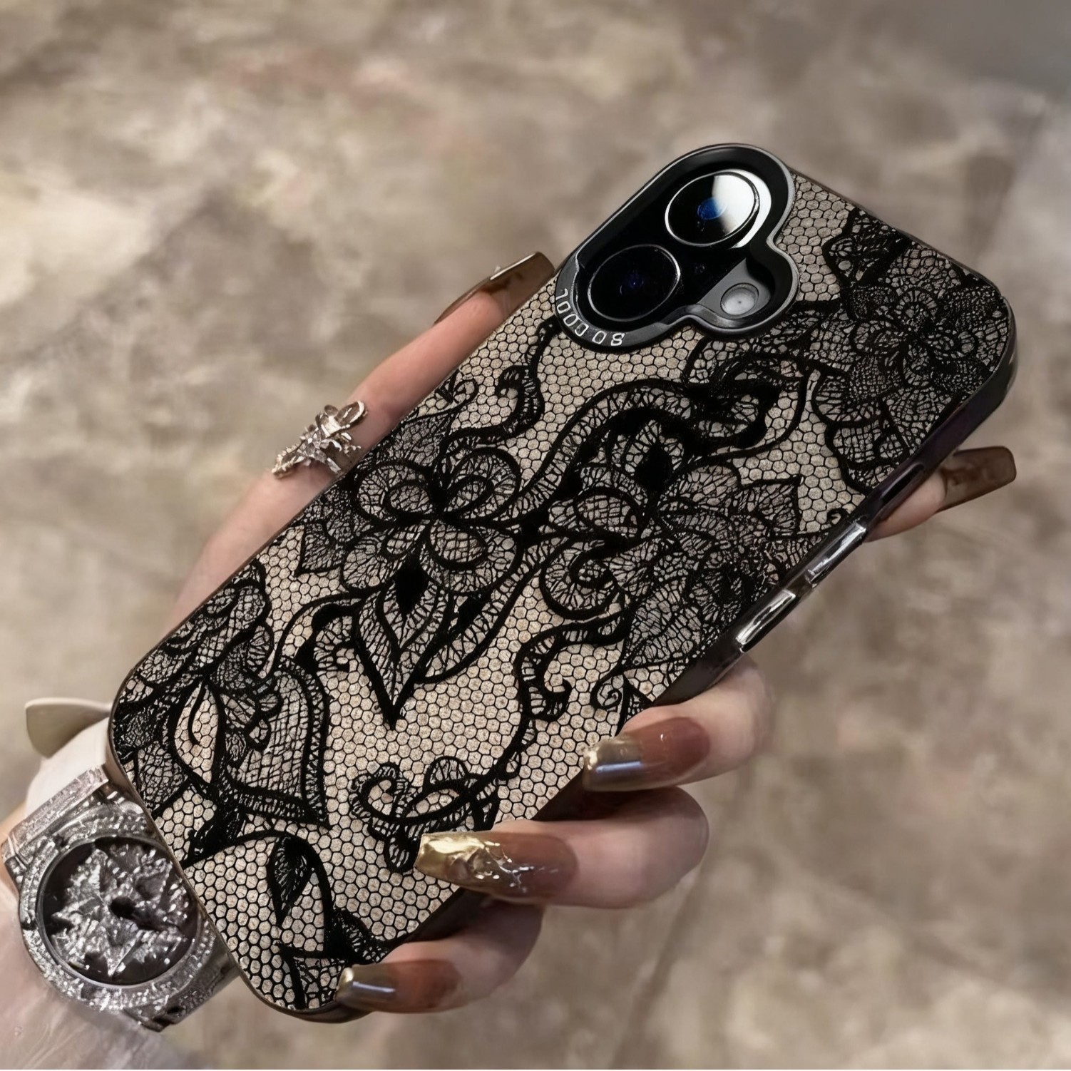 Anti-fingerprint Lace Flower Phone Case