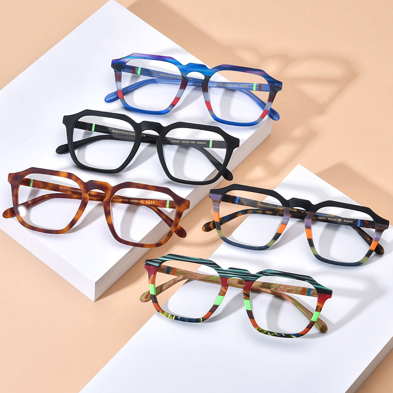 Multicolor Frosted Solid-color Square Eyeglass Frames For Women