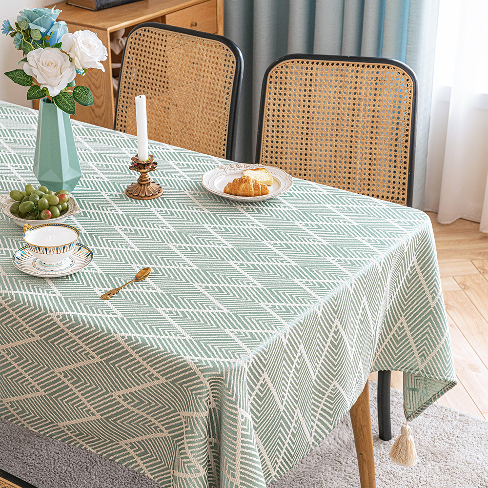 High-end Dining Cotton-linen Coffee Table Cloth Rectangular Decorative Tablecloth