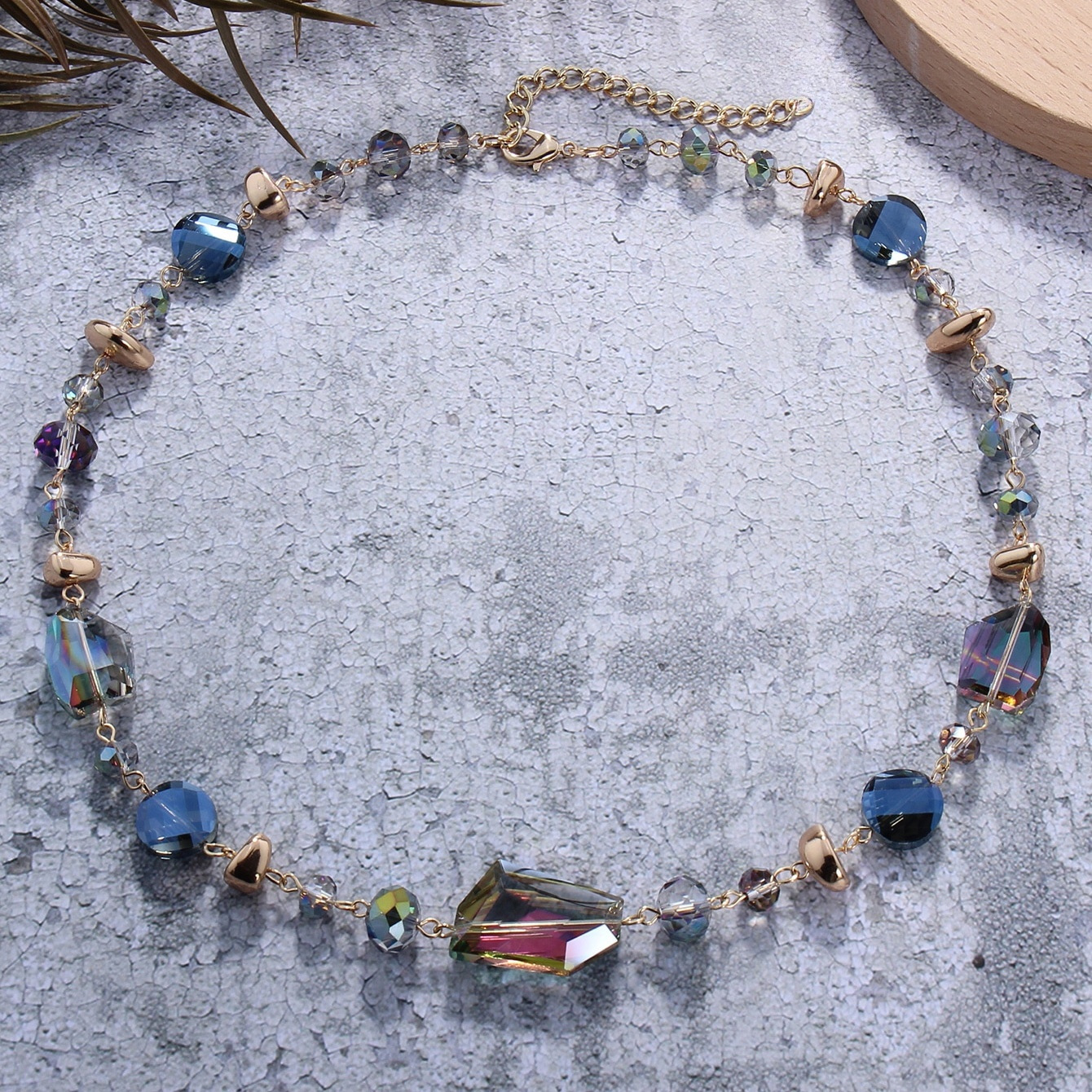 Plating Color Opposite-sex Crystal Non-fading Necklace
