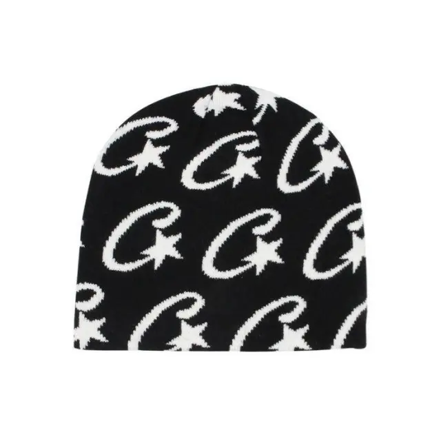 Warm Knitted Hat Wool Hip Hop Trend Fashion Beanie Street Letters Jacquard Black - Shop at LoveMi