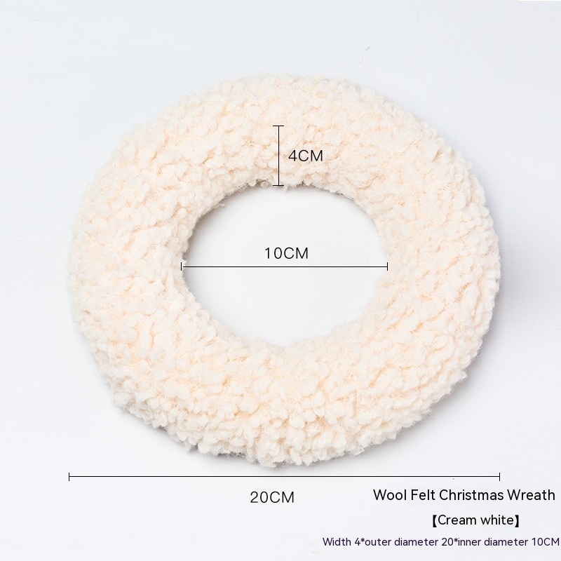 Wool Felt Garland Cream White