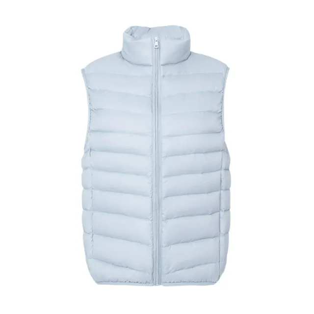Stand Collar Outer Wear Slimming Plus Size Down Vest Vest Light Blue - Shop at LoveMi