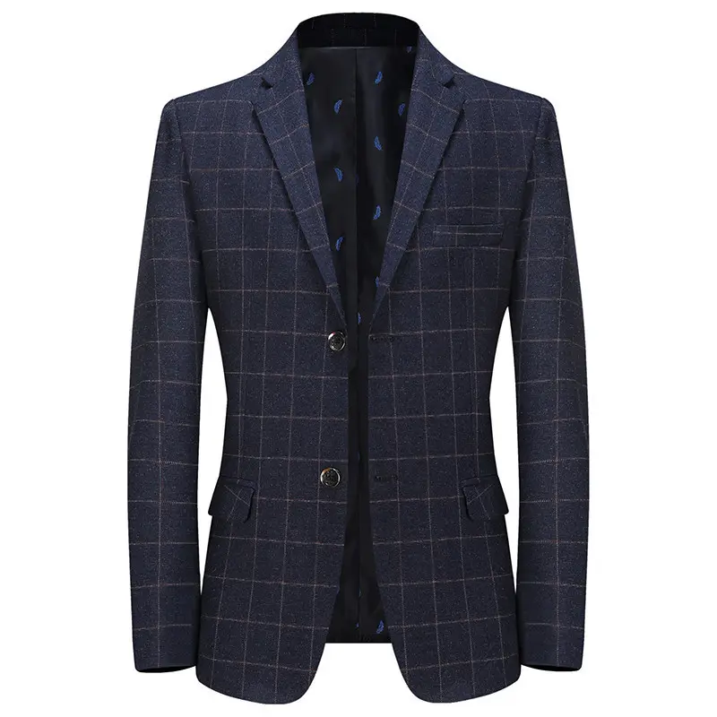New Leisure Suits for Men Coat Plaid Fashion