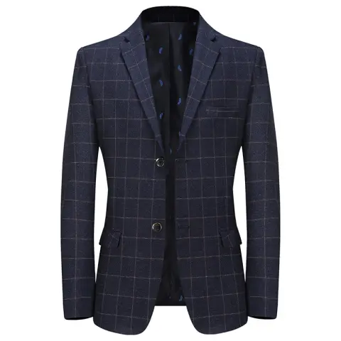 New Leisure Suits for Men Coat Plaid Fashion