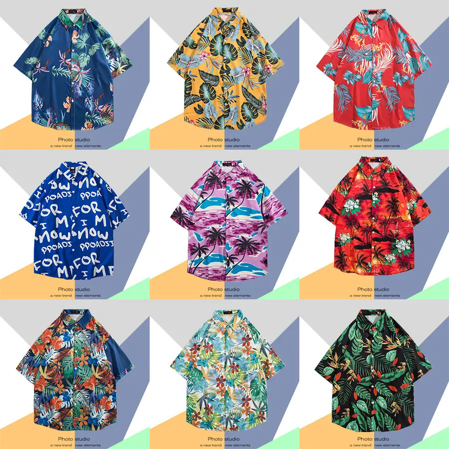 Thai Seaside Short Sleeve Printed Shirt Men