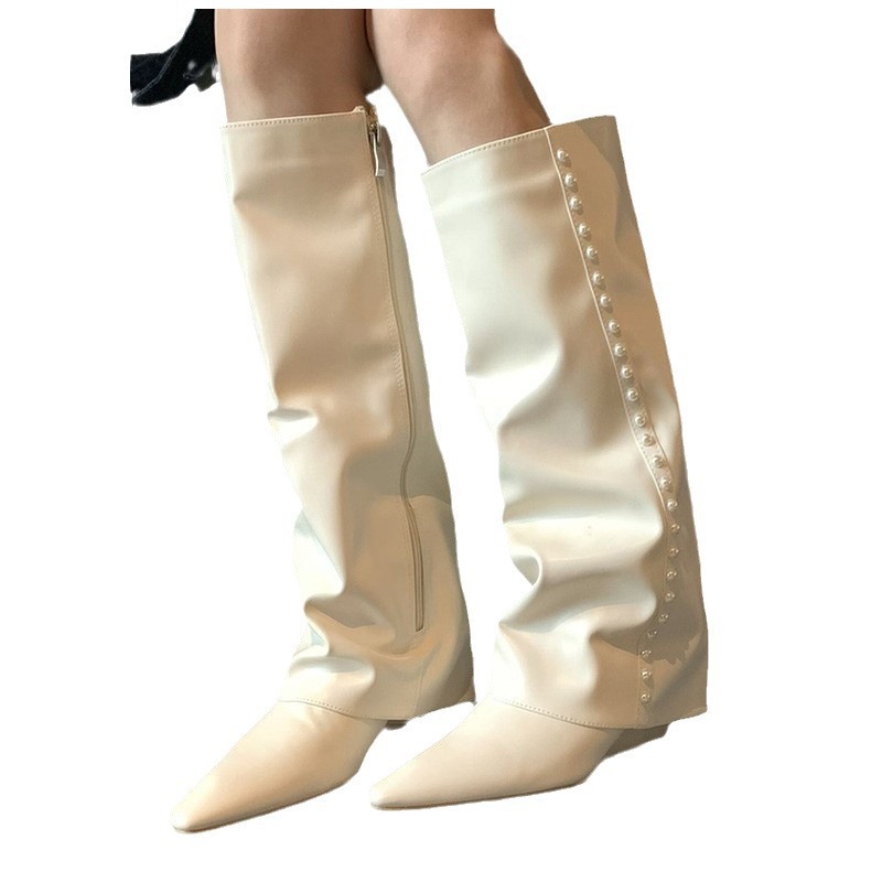 Pointed-Toe Wedge High-Top Boots, picture 3 of 4