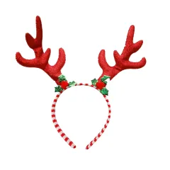 New Christmas Headband Cartoon Snowflake Antlers Decorative Hair Clip - B Pink Antlers - View 1