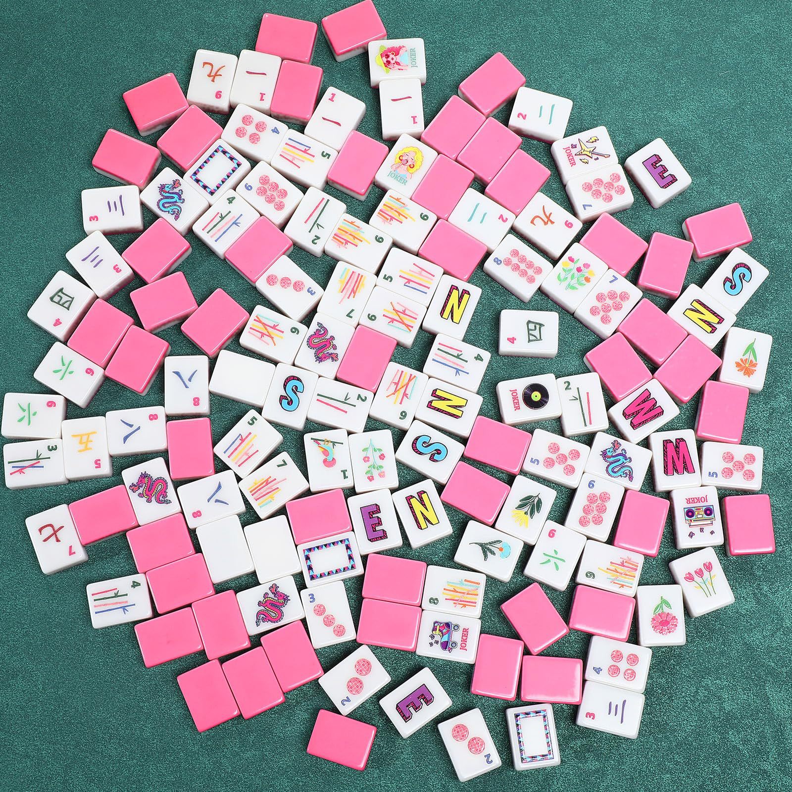 American Mahjong American-style Mahjong Tile Set (Pink)