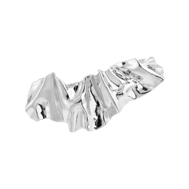 Convex Folding Hairpin Headdress Pleated Fashionable Irregular Spring Clip Silver - Shop at LoveMi