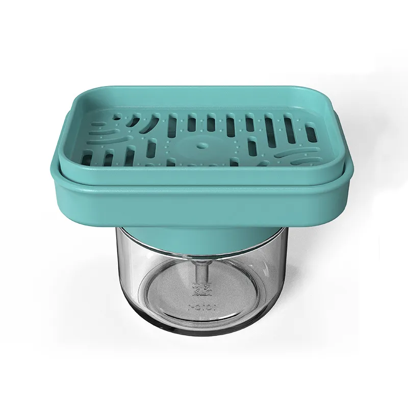 Glass Bottle Body Press Automatic Liquid Pressing Utensil Kitchen Gadgets - Square Blue