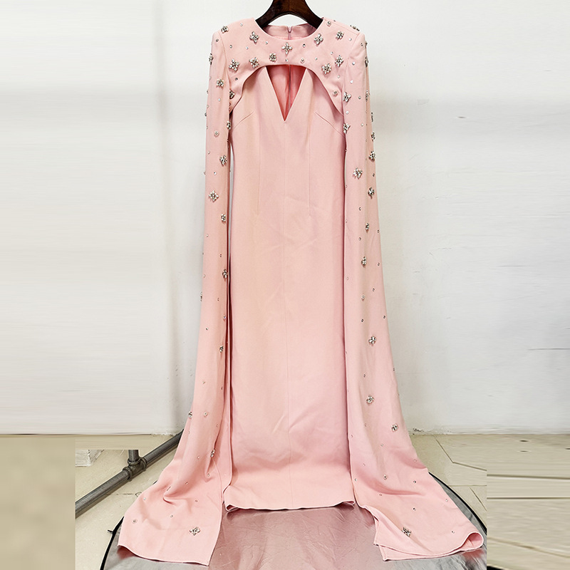 Heavy-duty Beaded And Diamond-encrusted Off-shoulder Long Dress