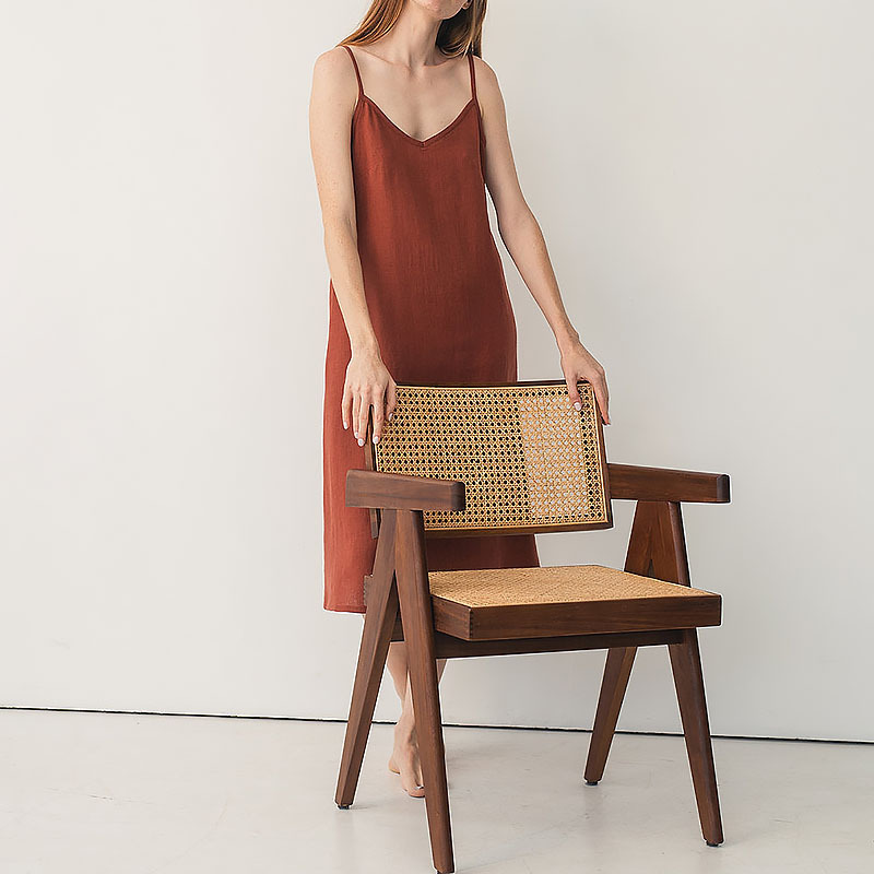 Pure Linen Slip Dress Simple Inner Wear Skirt Niche Vacation Style