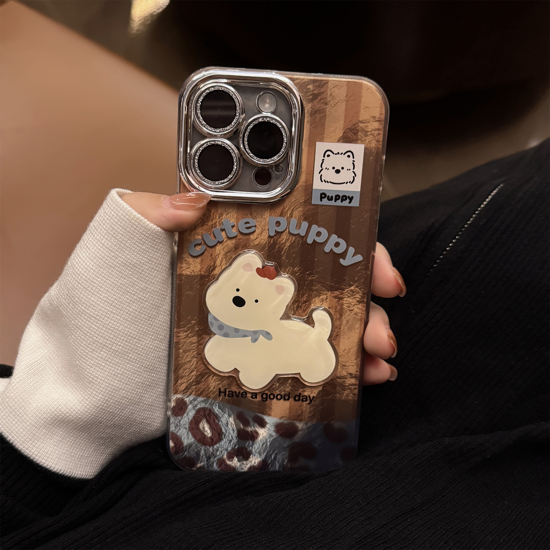 Phone Case Patchwork West Highland 13 Leopard Print Lanyard 14 Retro Glitter Powder