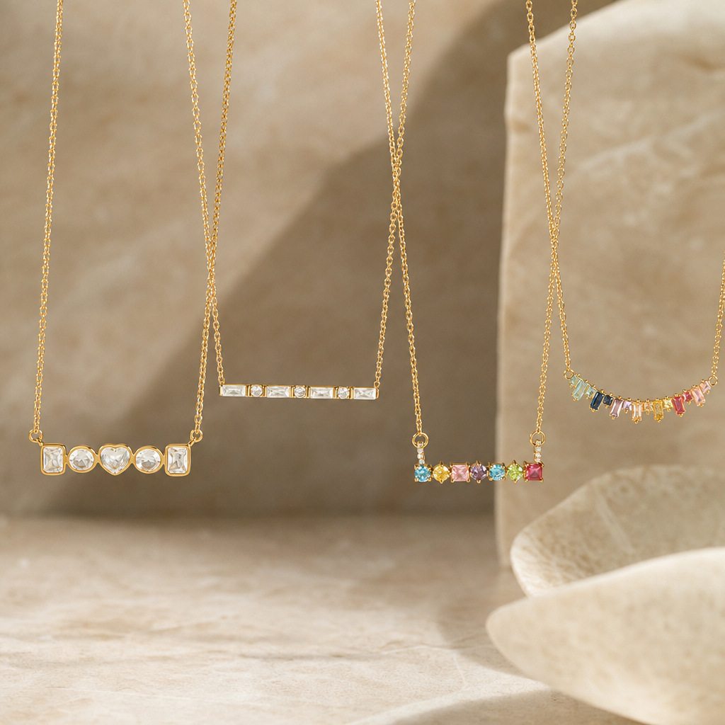 Zircon Titanium Steel Necklaceluxury-feel And Fade-resistant