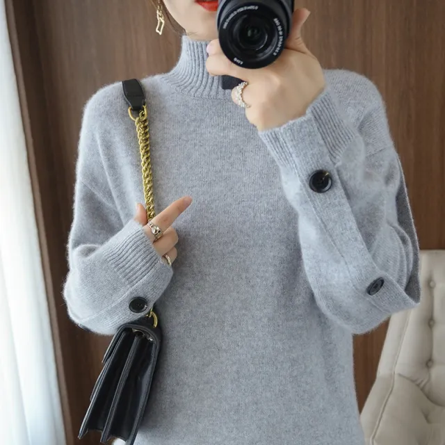 Women's Solid Color Casual Knitted Base Layer Top Gray - Shop at LoveMi
