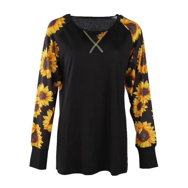 Printed T shirt Sunflower Long Sleeve Top Leopard Camouflage Long Sleeve Leopard - Shop at LoveMi