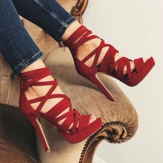 Plus-size Vintage High-heeled Sandals For Women