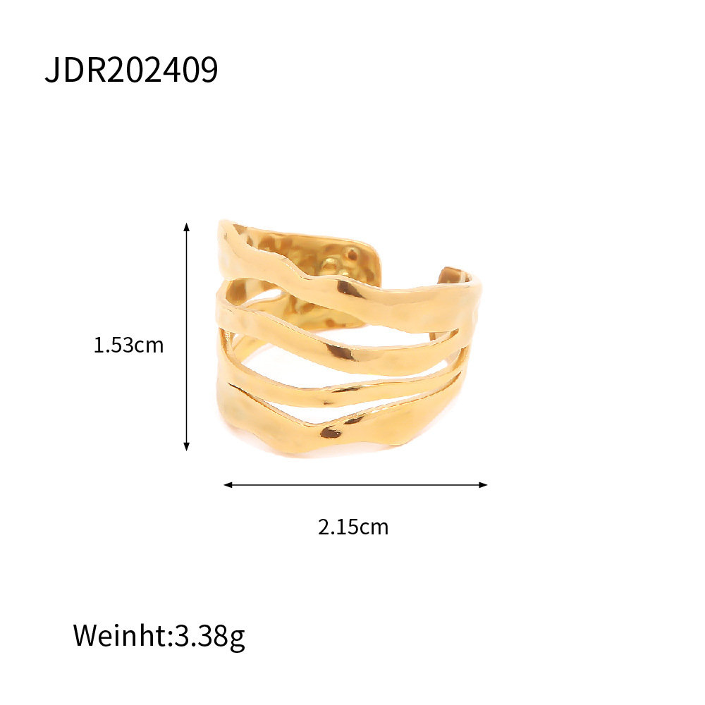 Stainless Steel Wave Open Ring, picture 4 of 5