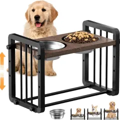 Home Fashion Non-slip Dog Bowl Bracket - Black - View 1