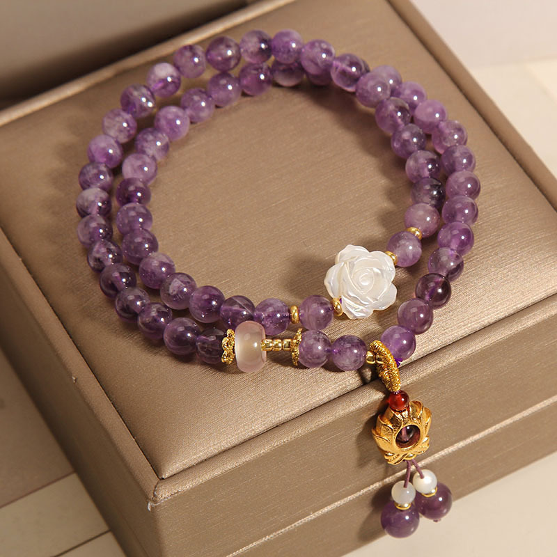 Natural Amethyst Multi-layer Bracelet Female Ins