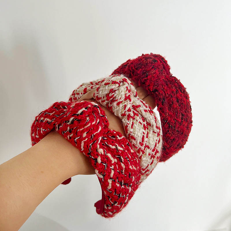 Christmas Red Series Wide Brim Hair Pressing Knot In The Middle Headband — foto 9