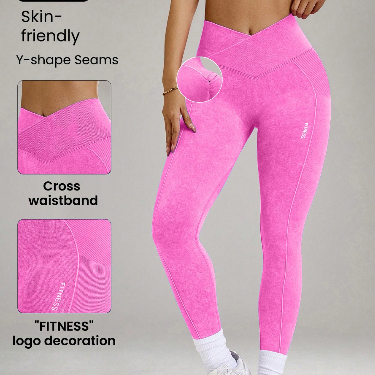 Seamless Sand-Washed High-Waisted Butt-Lifting Tight Yoga Pants 2
