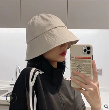 Men's And Women's Fashion Bucket Big Brim Spring And Summer Foldable Sun Hat Beige - Shop at LoveMi