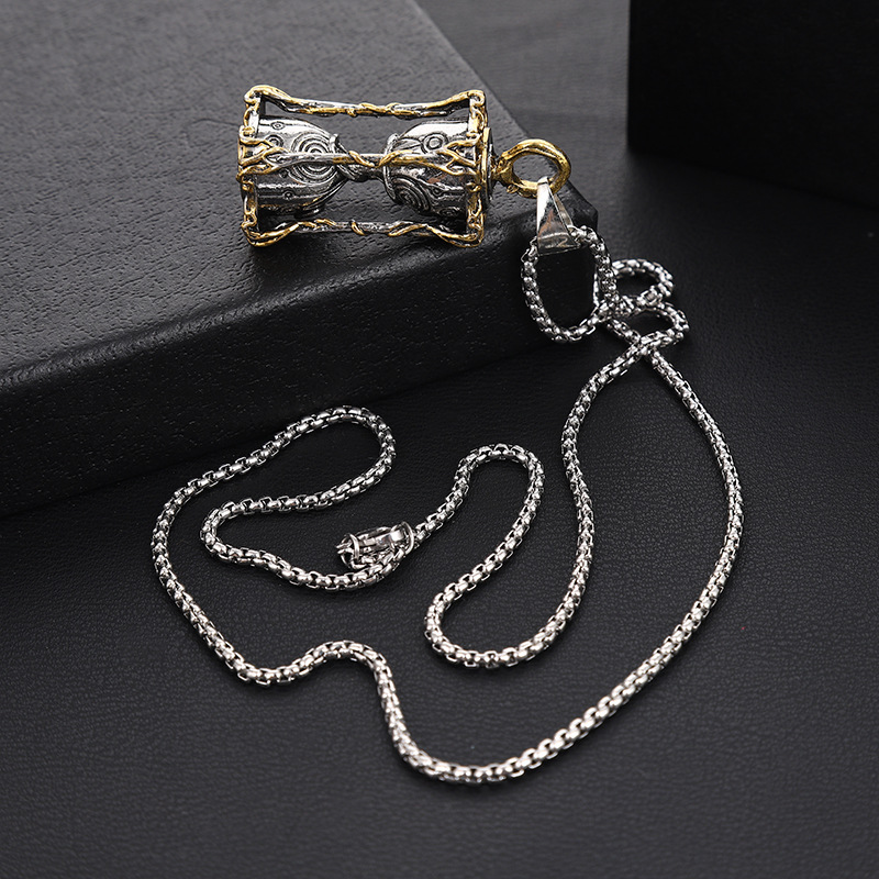 Men's HIPHOP Vintage Hourglass Pendant Necklace