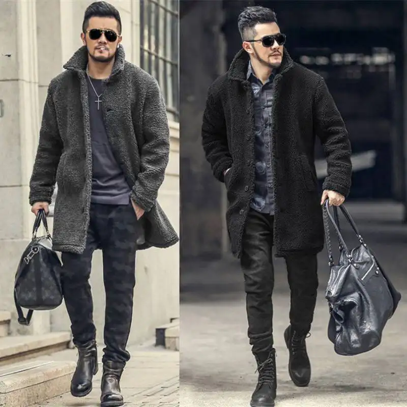 Cotton-padded Mid-length Coat Men's Winter Plus Size