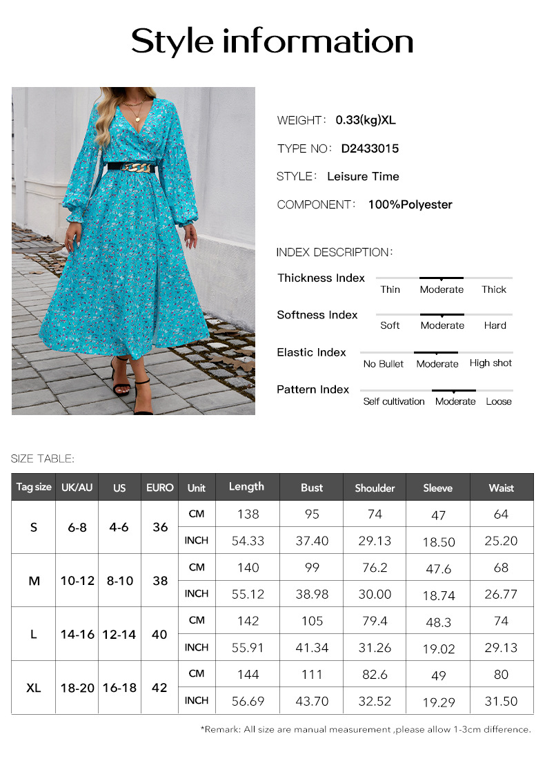 Title 2, Dame Temperament Elegante hoge taille printjurk