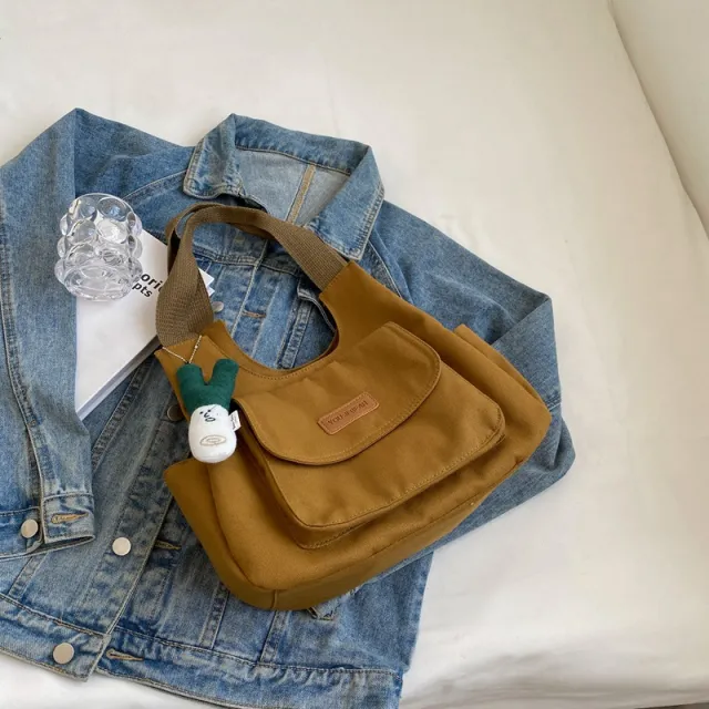 Leisure Commute Large Capacity Summer Fashion Canvas Support All match Shoulder Bag Brown - Shop at LoveMi