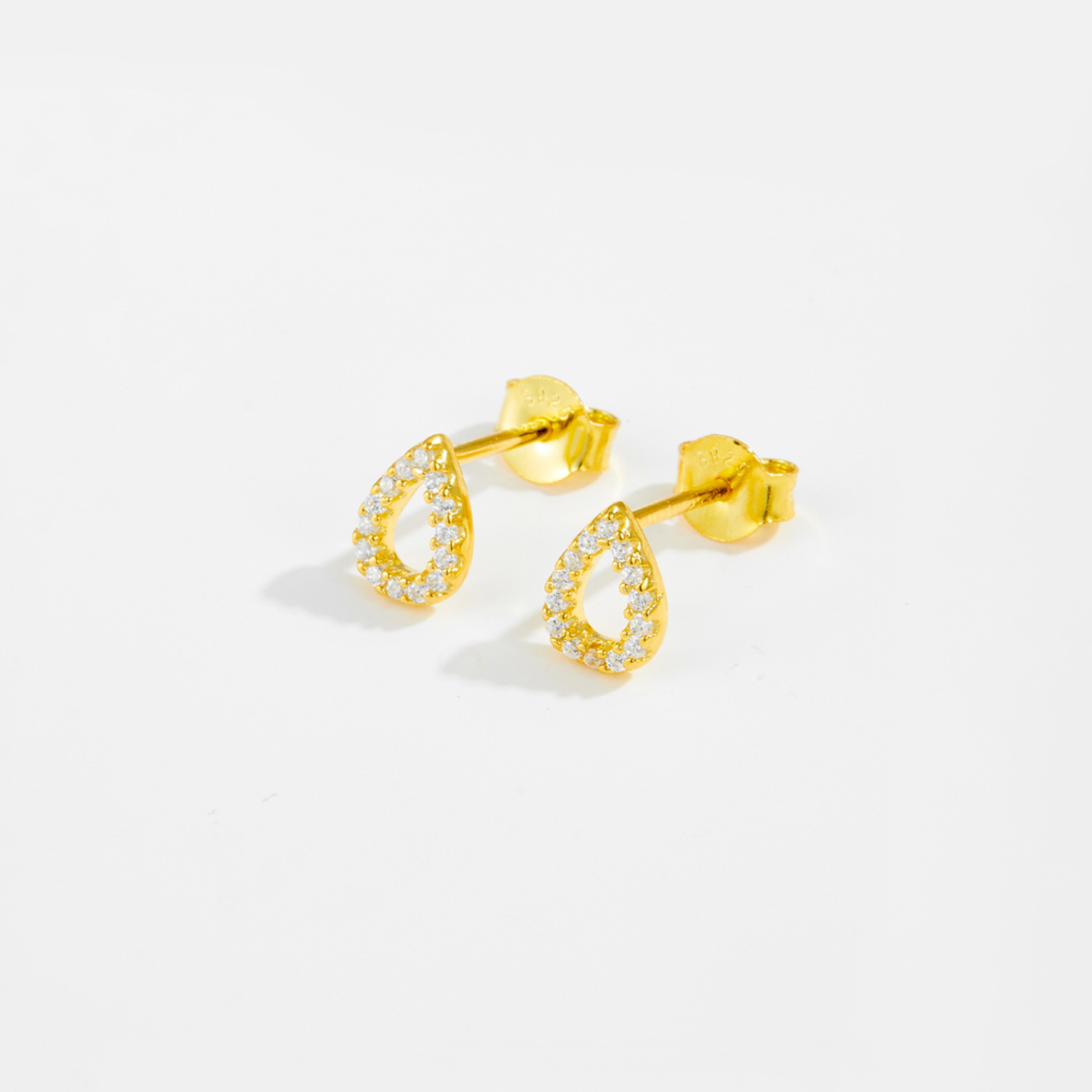 S925 Sterling Silver Drop Zircon Stud Earrings For Women New Popular