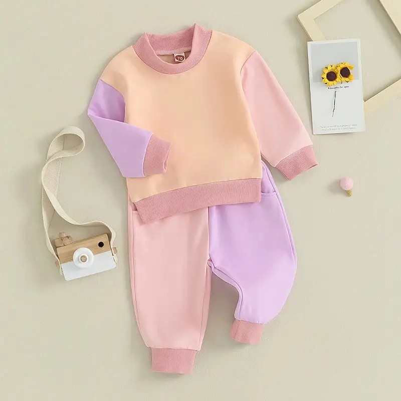 Multicolor Hoodie Long Sleeve Korean Style Leisure Suit