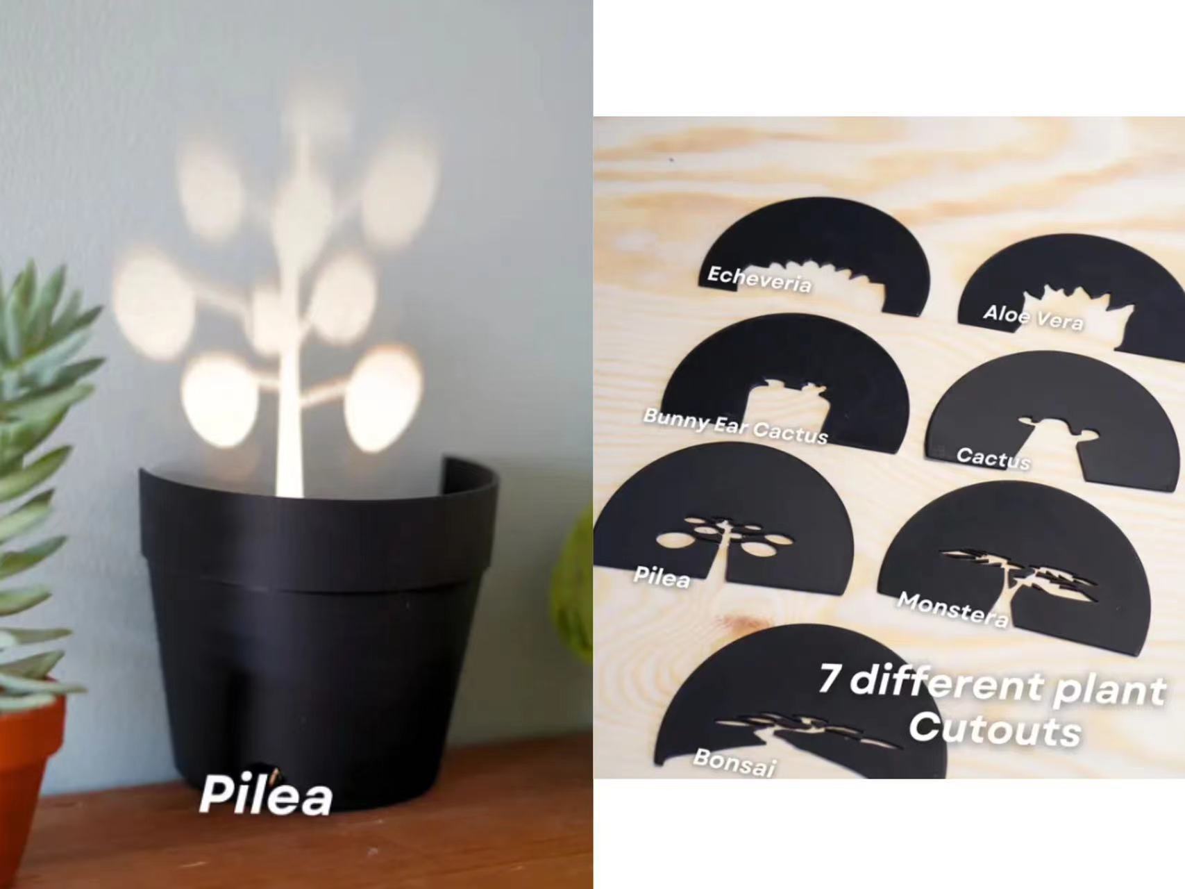 Black Flower Pot USB Light