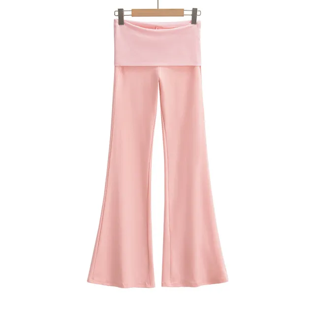 High Waist Casual Air Straight leg Pants Slimming Straight Nude Feel Loose Wide Leg Pants Pink - Shop at LoveMi