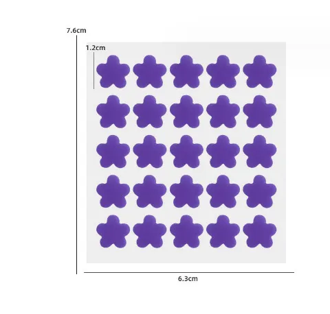 Colored Loving Heart Facial Hydrocolloid Acne Patch 20 Purple Flowers - Shop at LoveMi