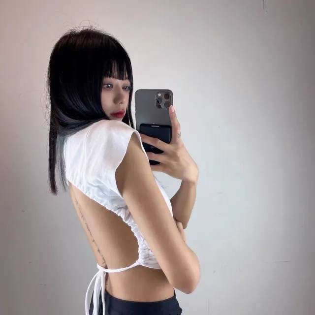 Backless Lace Up Slim Fit Waist exposure T shirt Women's Summer Pure Desire White - Shop at LoveMi