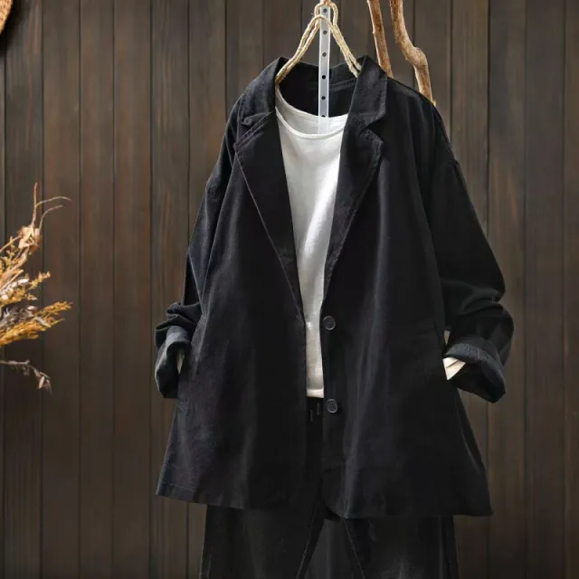 Retro Casual Cotton Loose Retro Casual Top Black - Shop at LoveMi