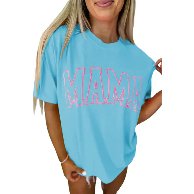 Round Neck Short Sleeve Pullover European And American Fashion Trend Letter Printed T shirt Lc25227305P4 - Shop at LoveMi