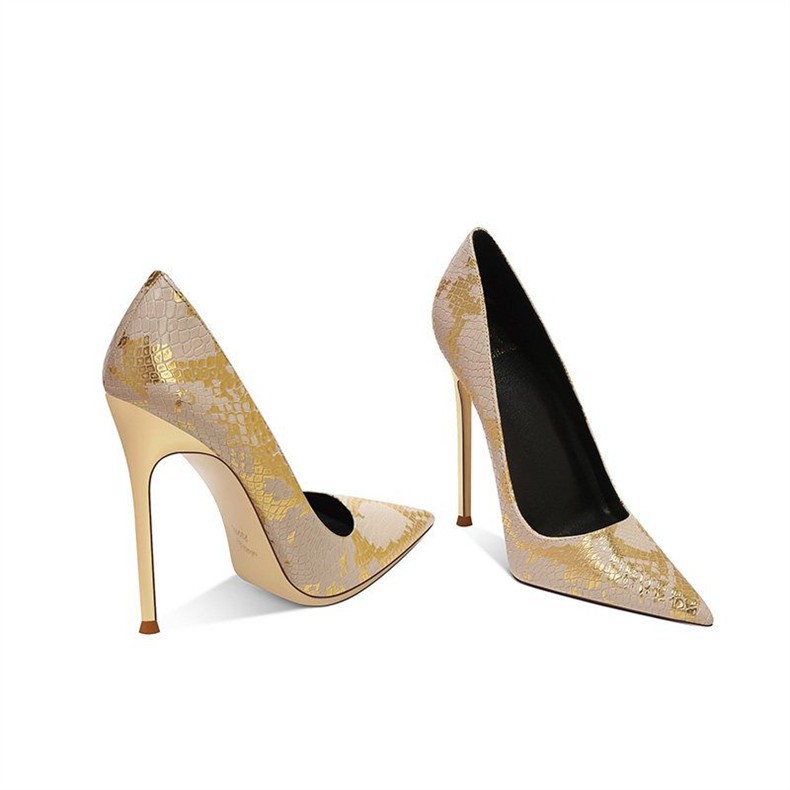 Women's Snake-Print Pointed-Toe Stiletto Heels — detail view 6