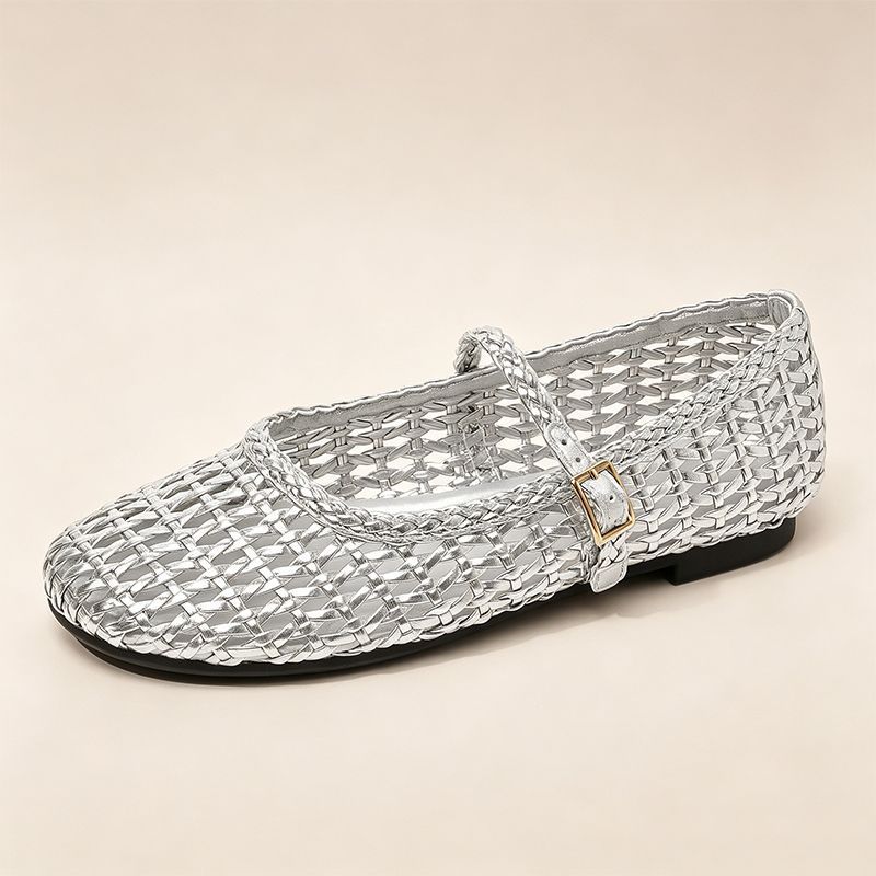 Raffia Mary Jane Flats, picture 2 of 8