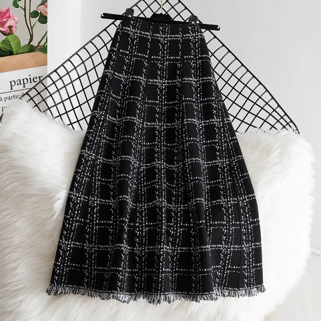 High Waist Swing Dress Over The Knee A Line Black - Shop at LoveMi
