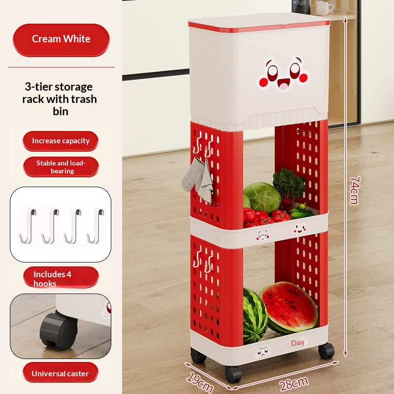 Kitchen Trash Can Rack, Multi-tiered With Lid, Hygienic Bin 6