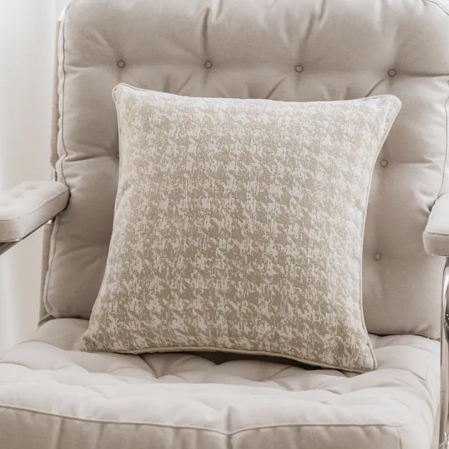 Chenille Pillow Case Living Room Sofa Bed Cushion For Leaning Oat Houndstooth 43X43Cm - Shop at LoveMi