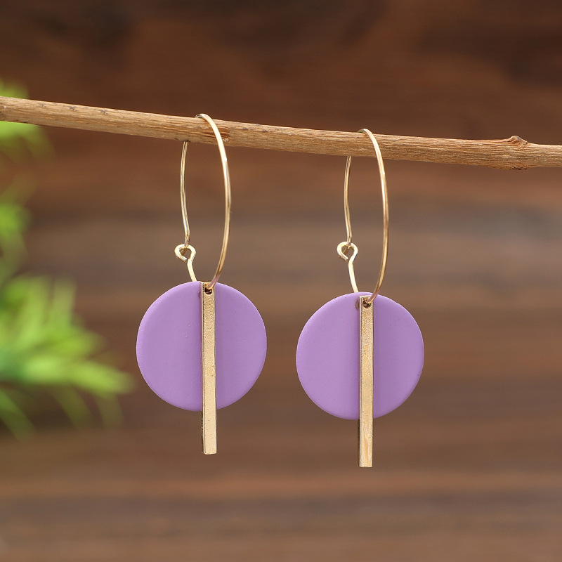 Retro-style Elegant Round Patchwork Long Alloy Fashion Earrings