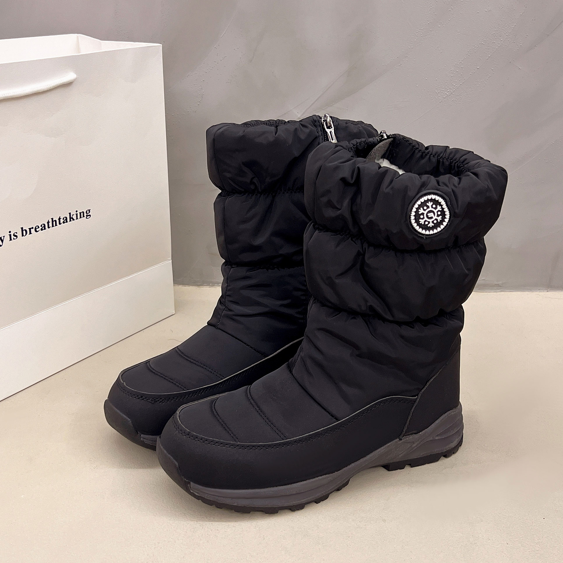 Thickened Cotton Mid-calf Snow Boots - Image 1