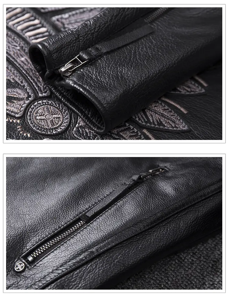 Men's Stand Collar Motorcycle Clothing Jacket Coat