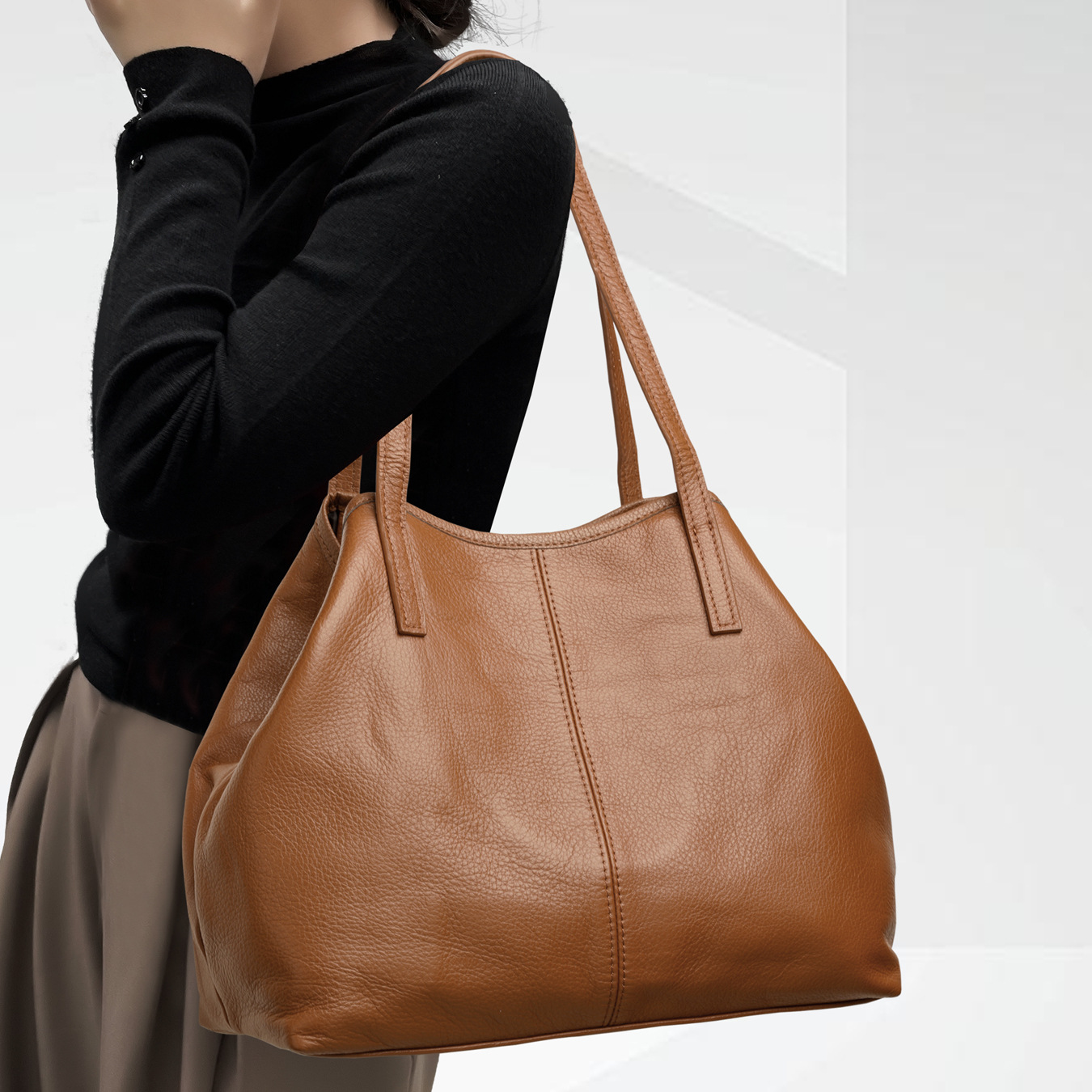 Large-capacity Leather Tote Bag