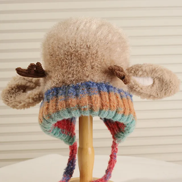 Cute Antler Plush Hat Women's Winter New Style Khaki - Shop at LoveMi